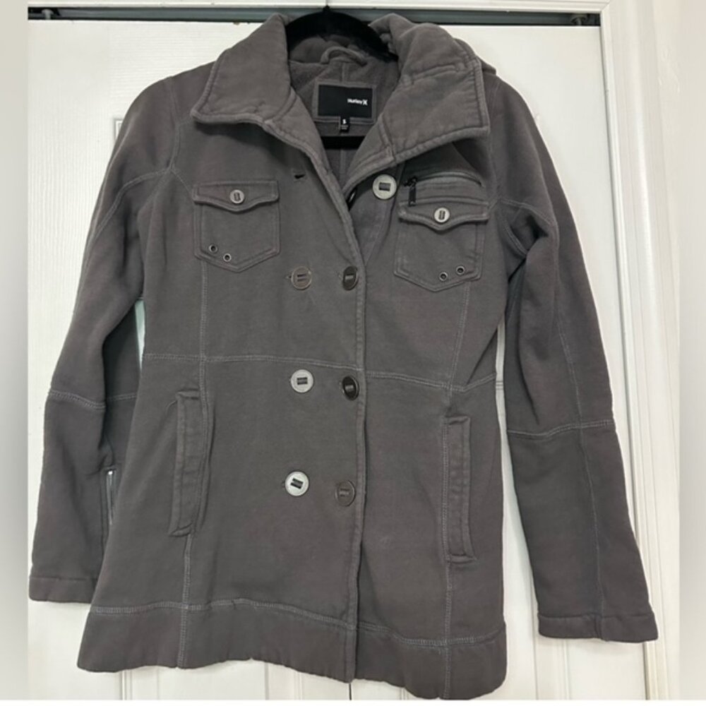 Hurley pea coat/ military style jacket size small